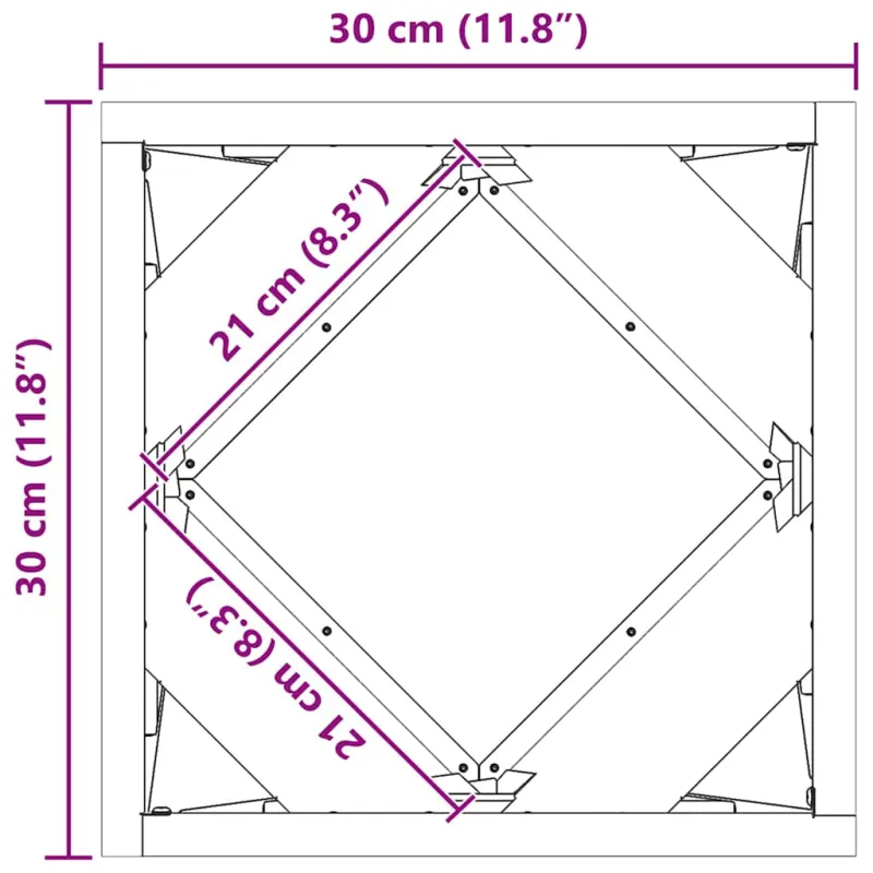 Lovelis 2 pcs Antracitas 30 x 30 x 30 cm Plienas