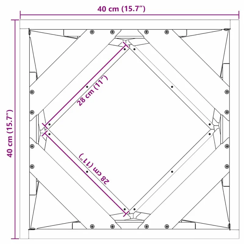 Lovelis 2 pcs Juoda 40 x 40 x 40 cm Plienas