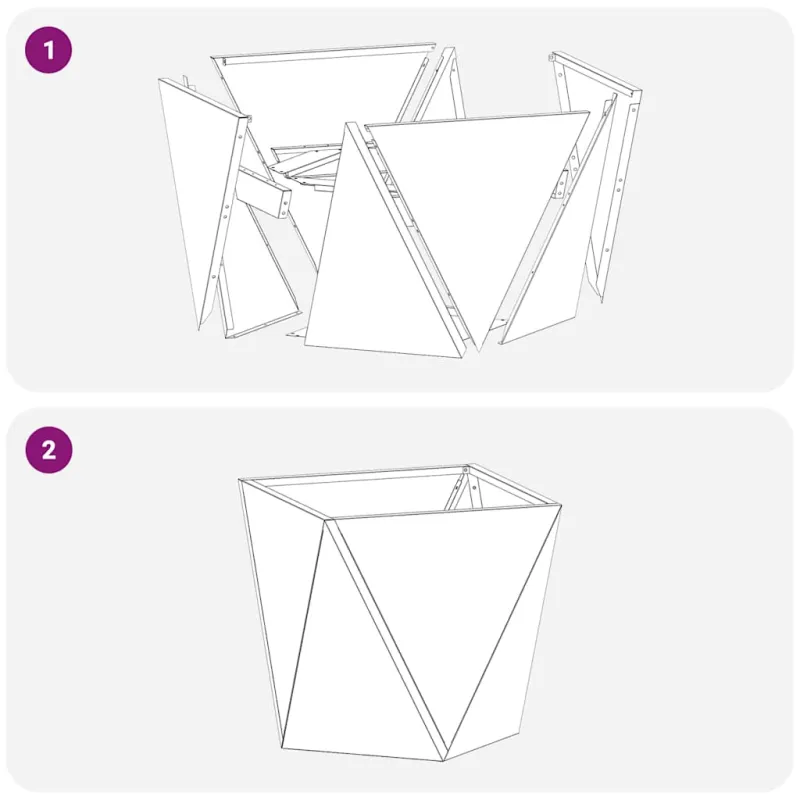 Lovelis 2 pcs Balta 40 x 40 x 40 cm Plienas