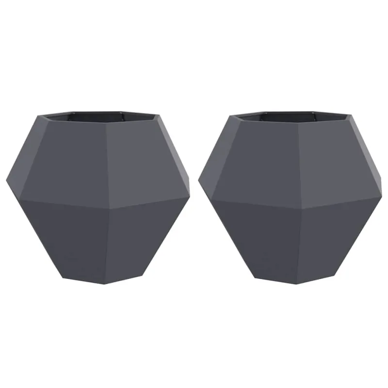 Lovelis 2 pcs Antracitas 100 x 100 x 80 cm Plienas