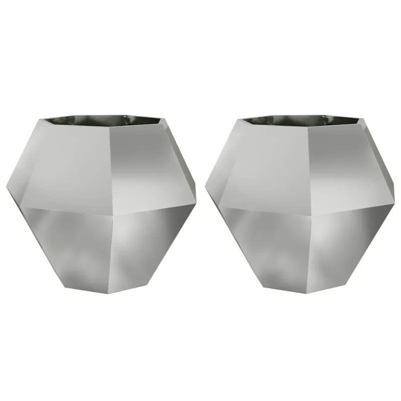 Lovelis 2 pcs Sidabro 100 x 100 x 80 cm Cinkuota plienas