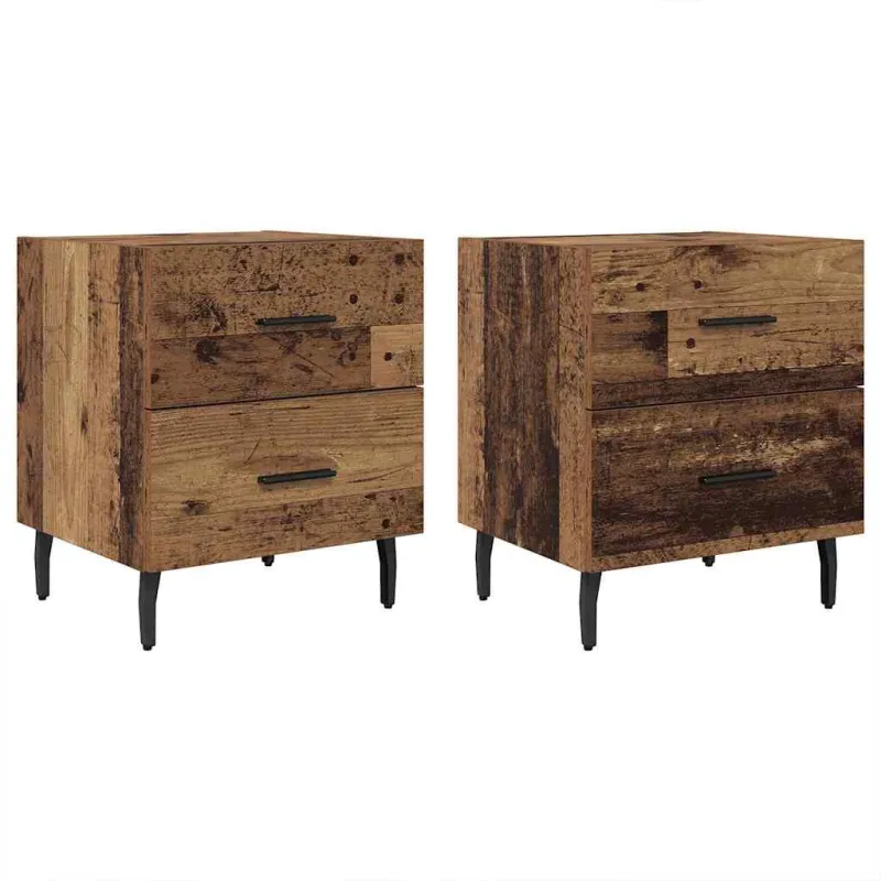 Šalia lovos spintelė 2 pcs Senas medis 40 x 35 x 47,5 cm