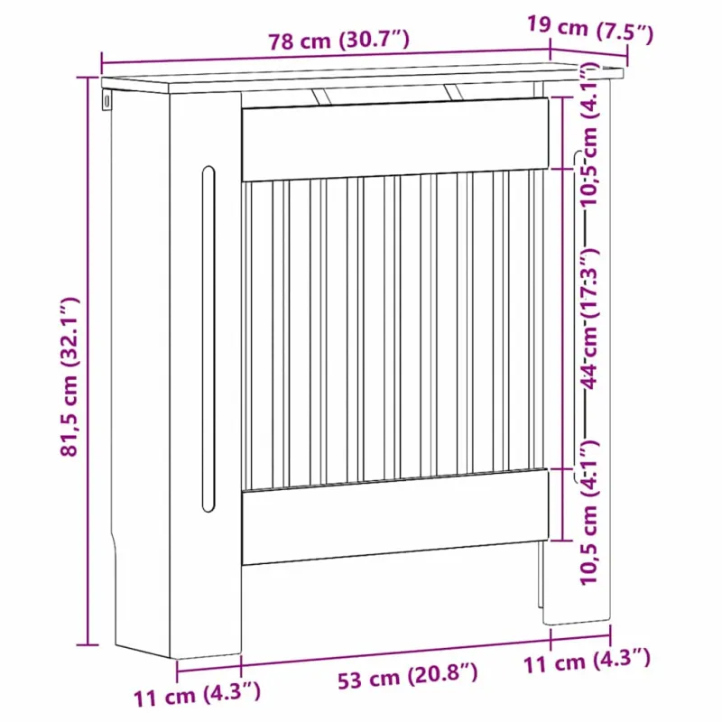 Radiatoriaus dangtis Juodas ąžuolas 78 x 19 x 81,5 cm