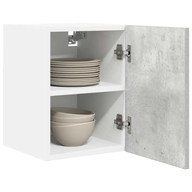 Pakabinama spintelė 2 pcs Betono pilka ir balta 30 x 31 x 40 cm