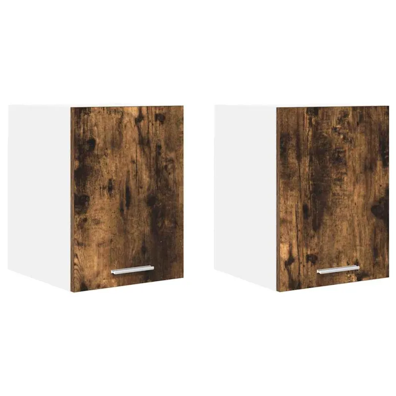 Pakabinama spintelė su saugykla 2 pcs Senos medienos ir baltos