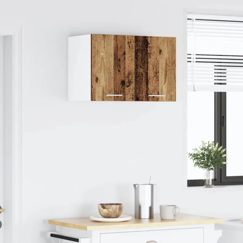 Pakabinama spintelė su saugykla 2 pcs Senos medienos ir baltos