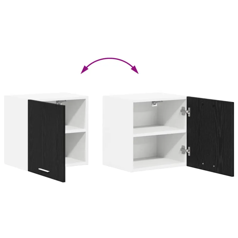 Pakabinama spintelė su saugykla 2 pcs Juodas ąžuolas ir baltas