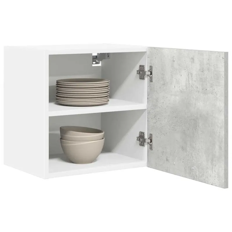Pakabinama spintelė 2 pcs Betono pilka ir balta 40 x 31 x 40 cm
