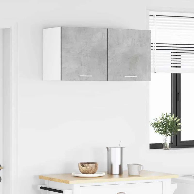 Pakabinama spintelė 2 pcs Betono pilka ir balta 40 x 31 x 40 cm