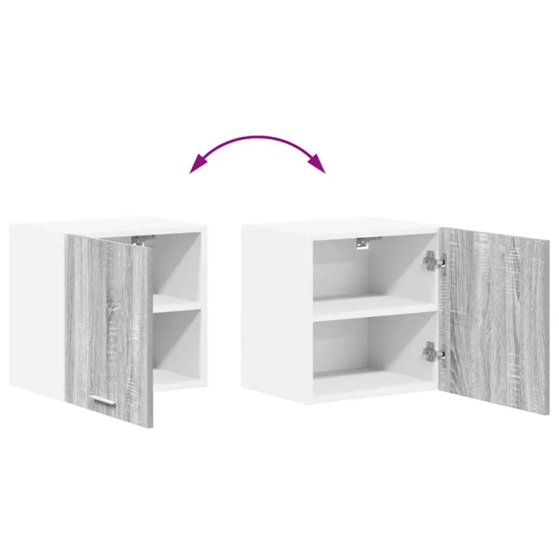 Pakabinama spintelė su saugykla 2 pcs Pilkas Sonoma ir baltas