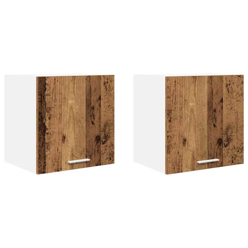 Pakabinama spintelė su saugykla 2 pcs Senos medienos ir baltos