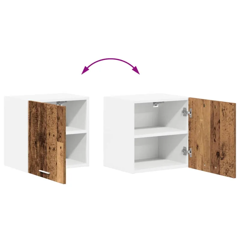 Pakabinama spintelė su saugykla 2 pcs Senos medienos ir baltos