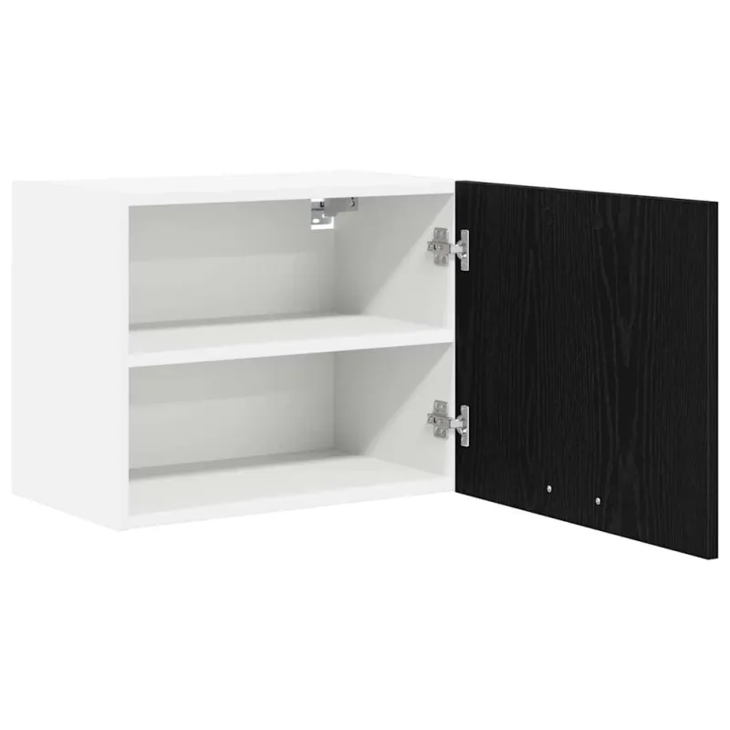 Pakabinama spintelė su saugykla 2 pcs Juodas ąžuolas ir baltas