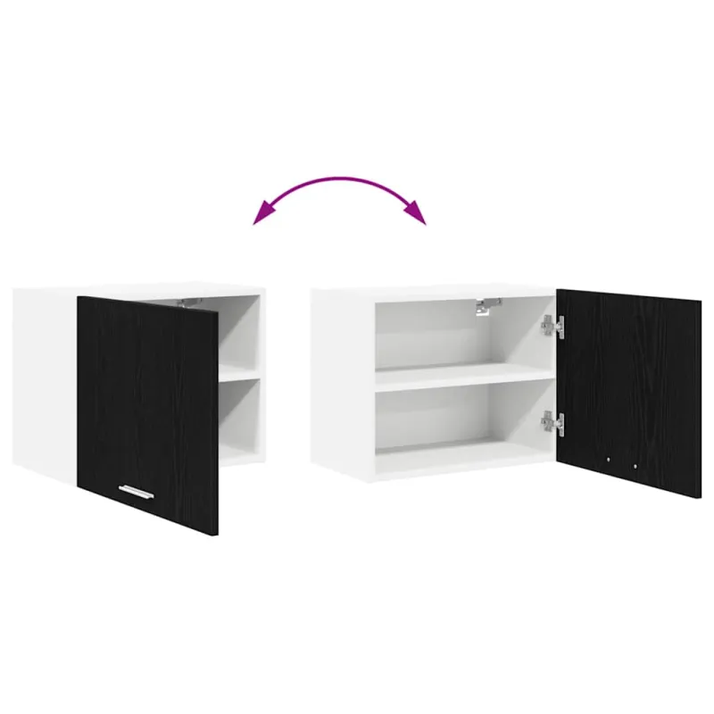 Pakabinama spintelė su saugykla 2 pcs Juodas ąžuolas ir baltas