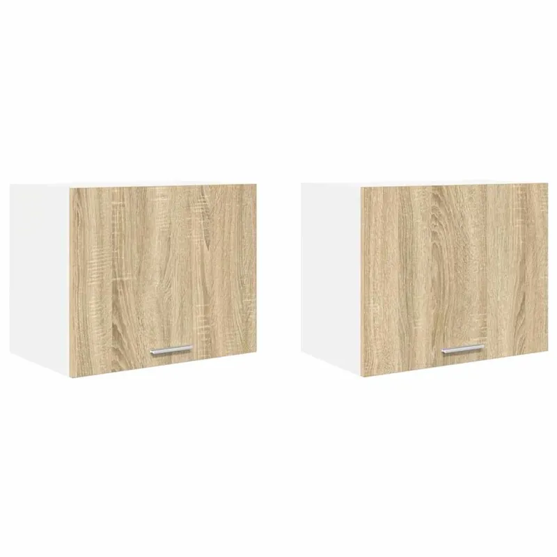 Pakabinama spintelė su saugykla 2 pcs Sonoma ąžuolas ir baltas
