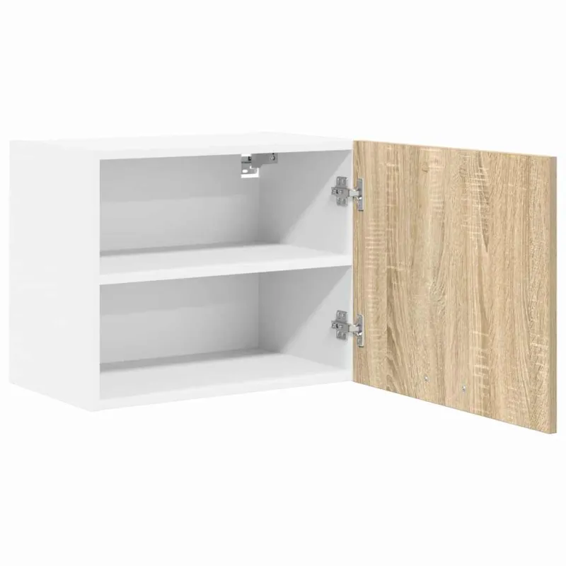 Pakabinama spintelė su saugykla 2 pcs Sonoma ąžuolas ir baltas