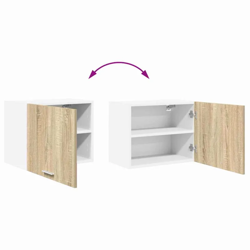 Pakabinama spintelė su saugykla 2 pcs Sonoma ąžuolas ir baltas