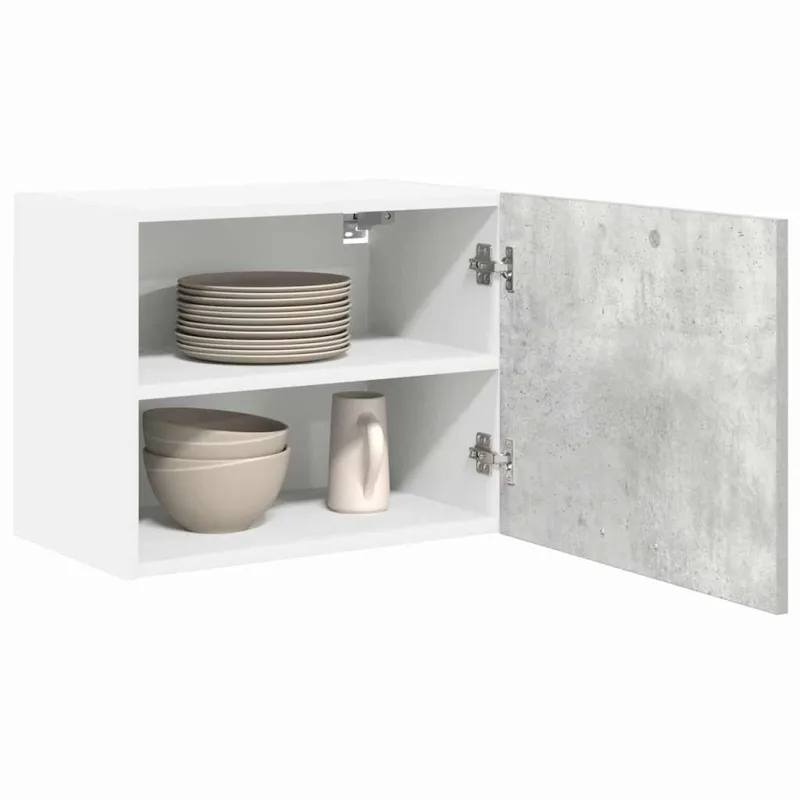 Pakabinama spintelė 2 pcs Betono pilka ir balta 50 x 31 x 40 cm