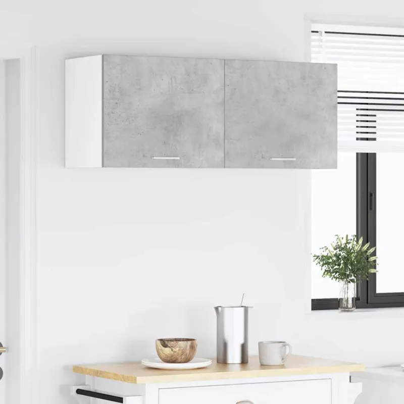 Pakabinama spintelė 2 pcs Betono pilka ir balta 50 x 31 x 40 cm