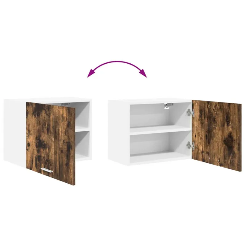 Pakabinama spintelė su saugykla 2 pcs Rūkyto ąžuolo ir baltos