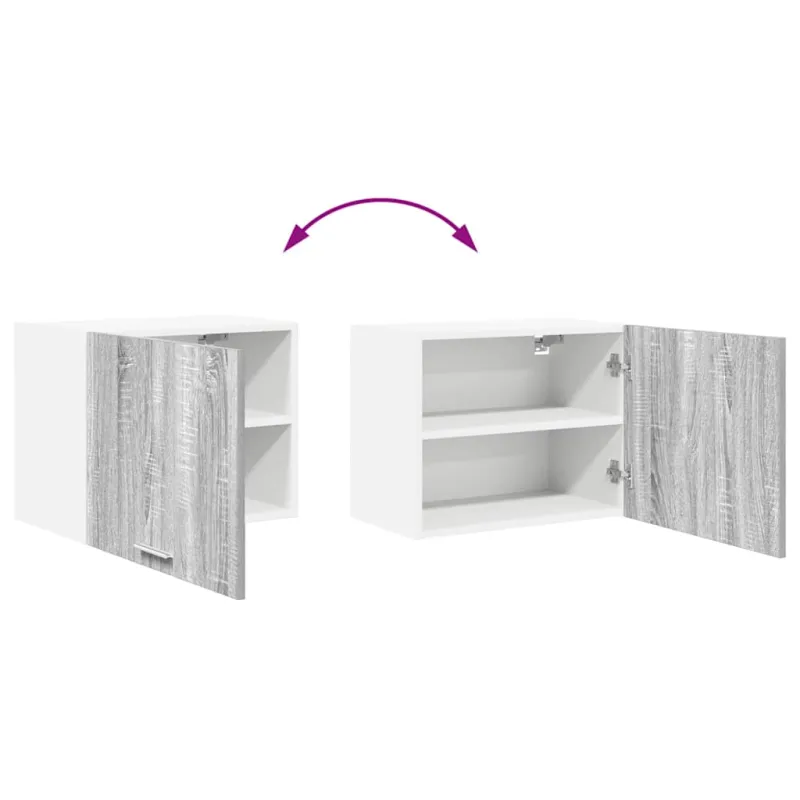 Pakabinama spintelė su saugykla 2 pcs Pilkas Sonoma ir baltas