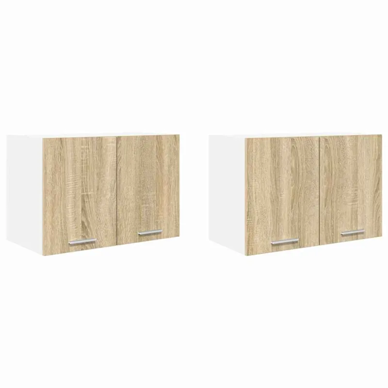 Pakabinama spintelė su saugykla 2 pcs Sonoma ąžuolas ir baltas