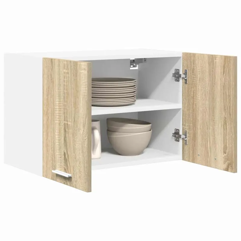 Pakabinama spintelė su saugykla 2 pcs Sonoma ąžuolas ir baltas