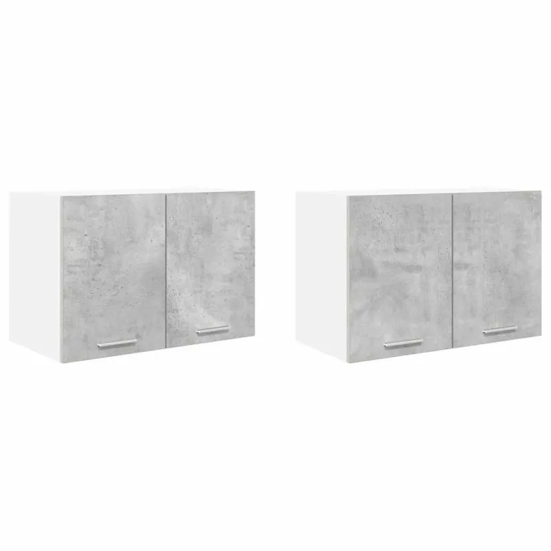 Pakabinama spintelė 2 pcs Betono pilka ir balta 60 x 31 x 40 cm