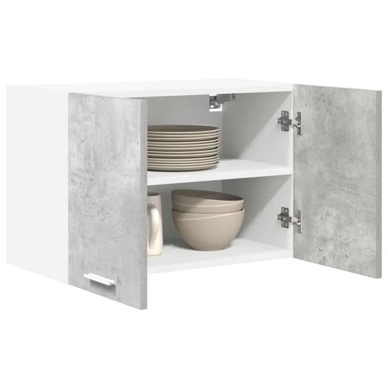 Pakabinama spintelė 2 pcs Betono pilka ir balta 60 x 31 x 40 cm