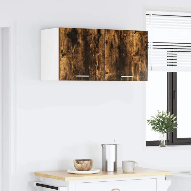 Pakabinama spintelė su saugykla Rūkyta ąžuolas 80 x 31 x 40 cm