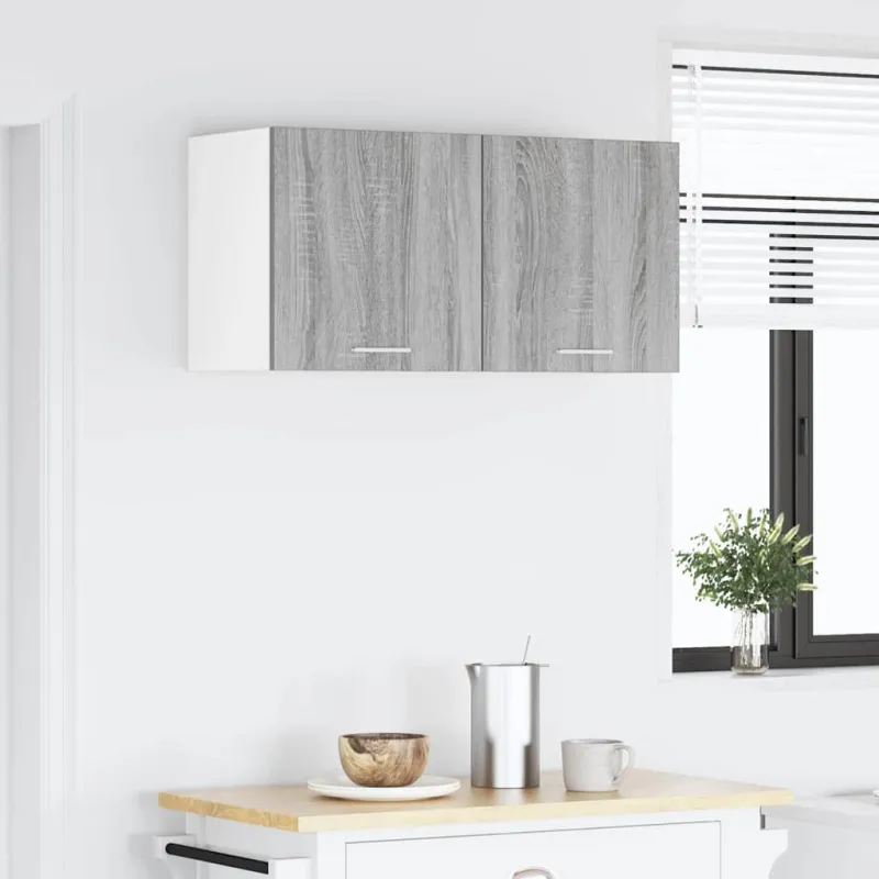 Pakabinama spintelė su saugykla Pilkas Sonoma 80 x 31 x 40 cm