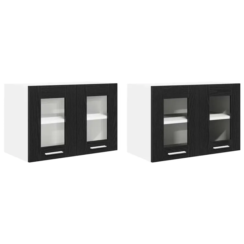 Pakabinama spintelė 2 pcs Juodas ąžuolas 60 x 31 x 40 cm