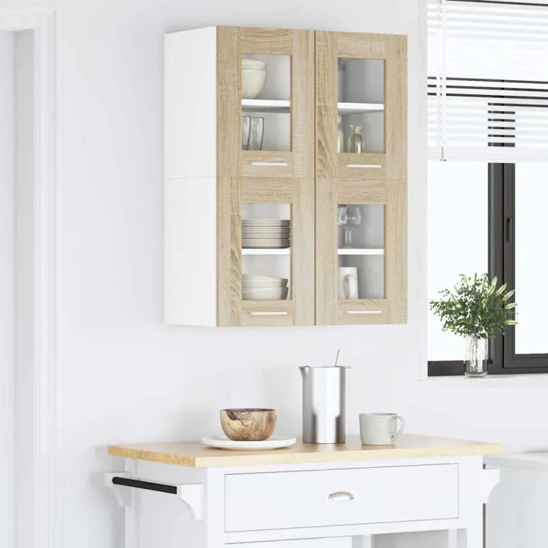 Pakabinama spintelė 2 pcs Sonoma ąžuolas 60 x 31 x 40 cm