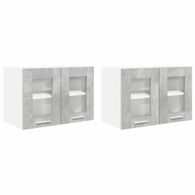 Pakabinama spintelė 2 pcs Betono pilka 60 x 31 x 40 cm