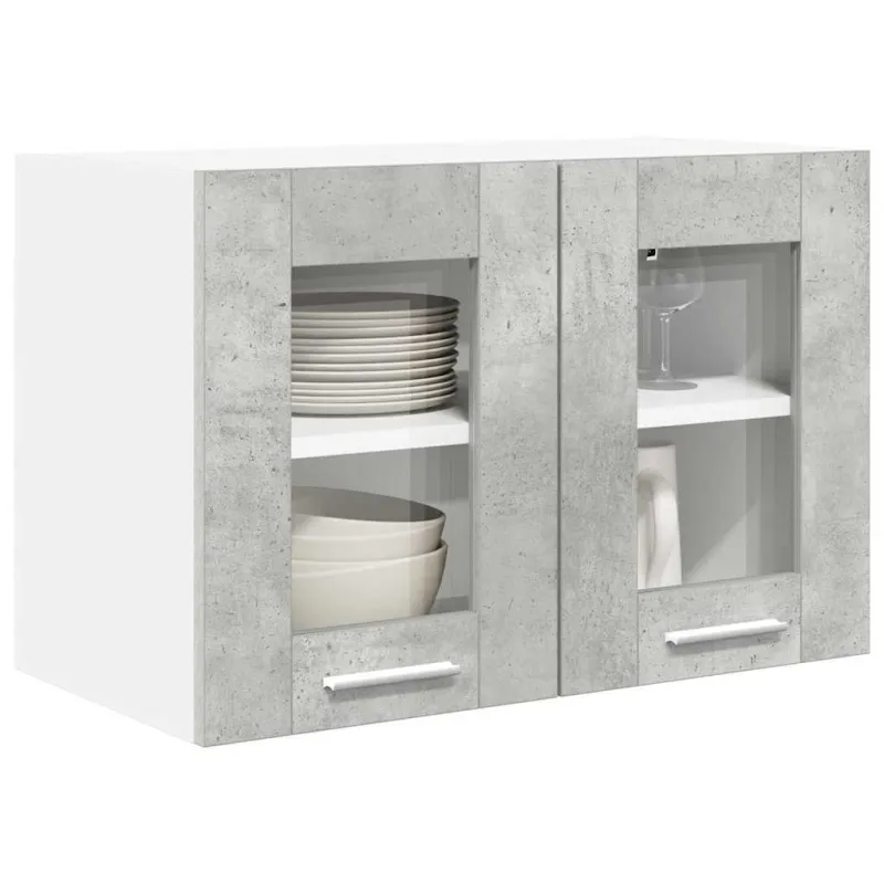 Pakabinama spintelė 2 pcs Betono pilka 60 x 31 x 40 cm