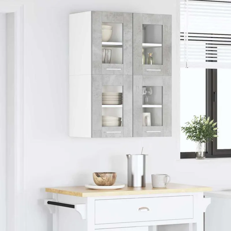 Pakabinama spintelė 2 pcs Betono pilka 60 x 31 x 40 cm
