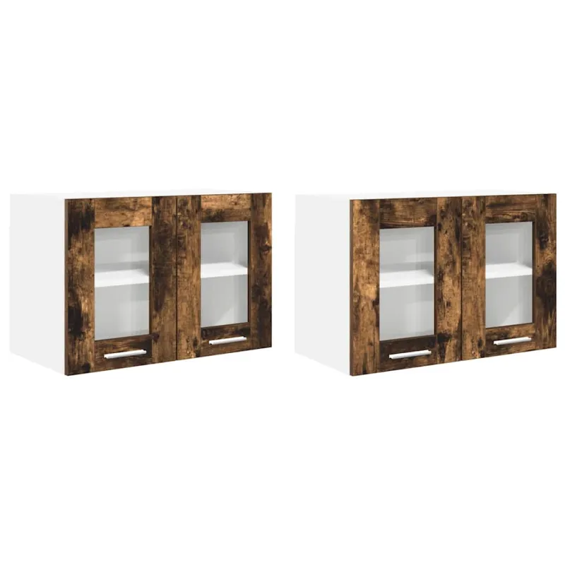 Pakabinama spintelė 2 pcs Rūkyta ąžuolas 60 x 31 x 40 cm