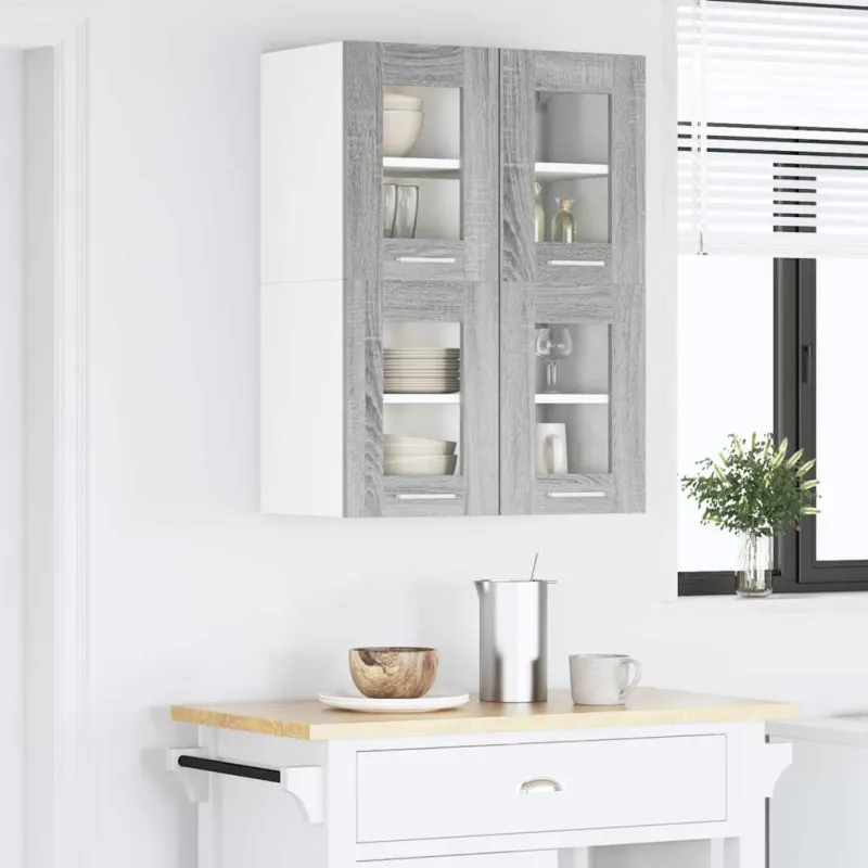 Pakabinama spintelė 2 pcs Pilkas Sonoma 60 x 31 x 40 cm