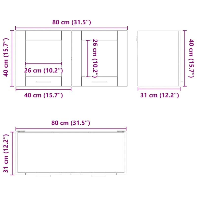 Pakabinama spintelė Senos medienos ir baltos 80 x 31 x 40 cm