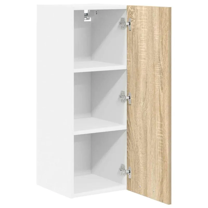 Pakabinama spintelė su saugykla 2 pcs Sonoma ąžuolas ir baltas