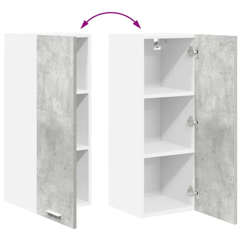 Pakabinama spintelė 2 pcs Betono pilka ir balta 30 x 31 x 80 cm
