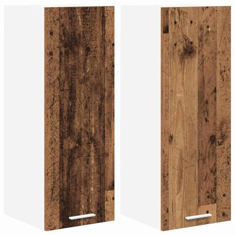 Pakabinama spintelė su saugykla 2 pcs Senos medienos ir baltos