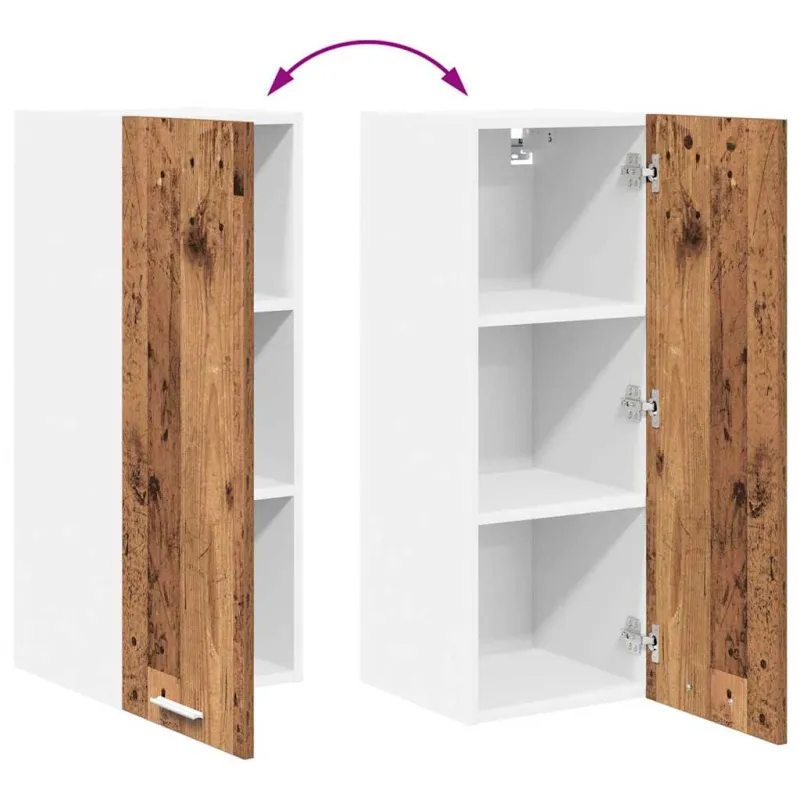 Pakabinama spintelė su saugykla 2 pcs Senos medienos ir baltos