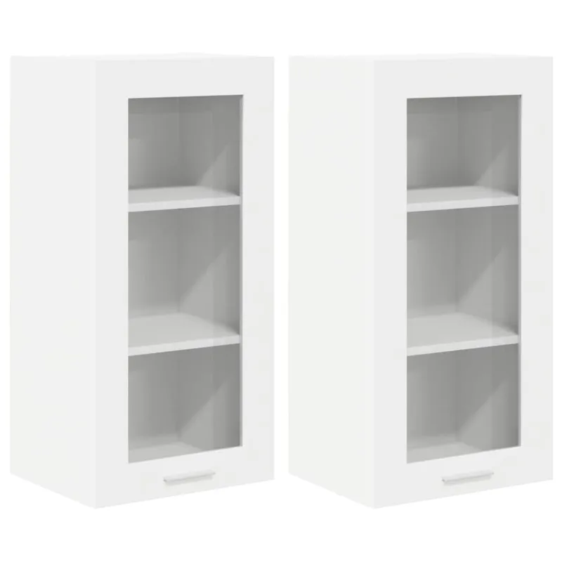 Pakabinama spintelė su saugykla 2 pcs Balta 40 x 31 x 80 cm