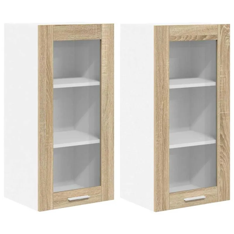 Pakabinama spintelė 2 pcs Sonoma ąžuolas 40 x 31 x 80 cm