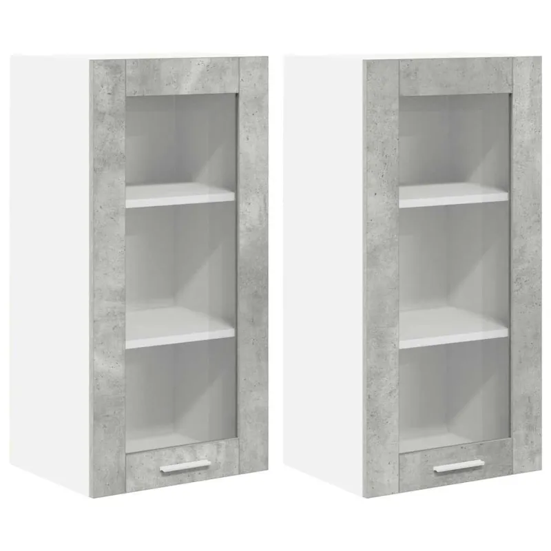 Pakabinama spintelė 2 pcs Betono pilka 40 x 31 x 80 cm