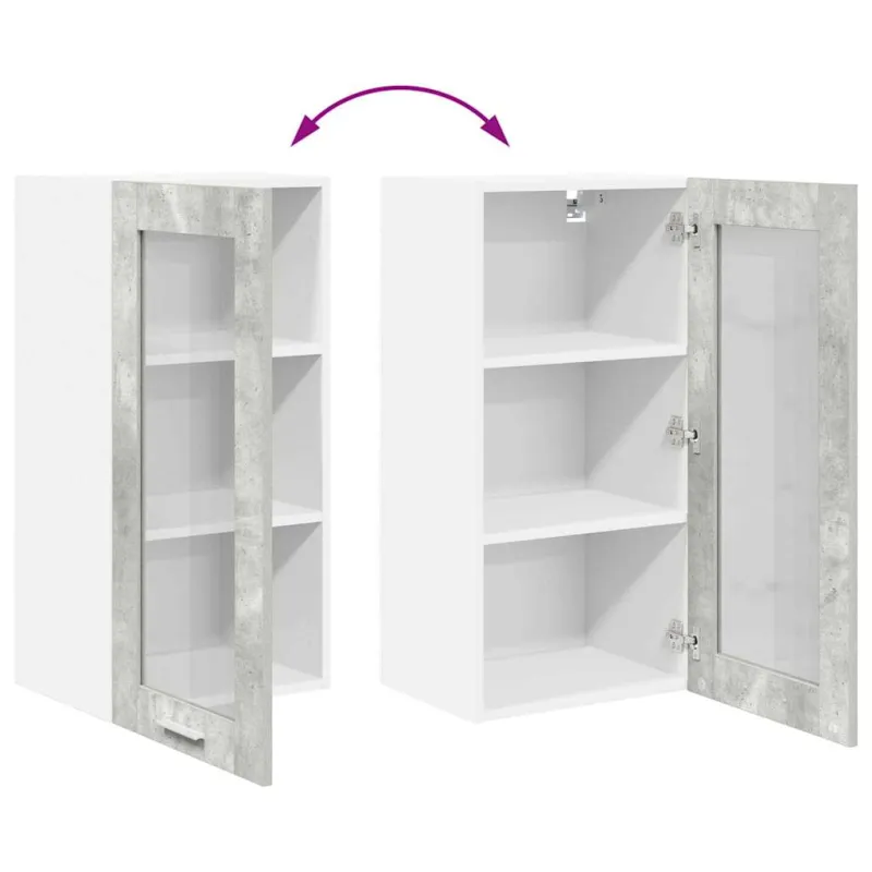 Pakabinama spintelė 2 pcs Betono pilka 40 x 31 x 80 cm