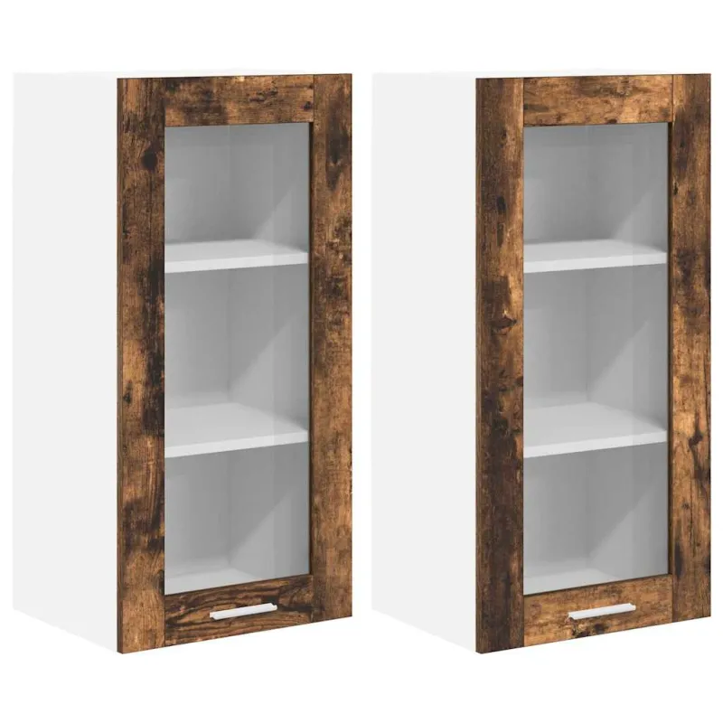 Pakabinama spintelė 2 pcs Rūkyta ąžuolas 40 x 31 x 80 cm