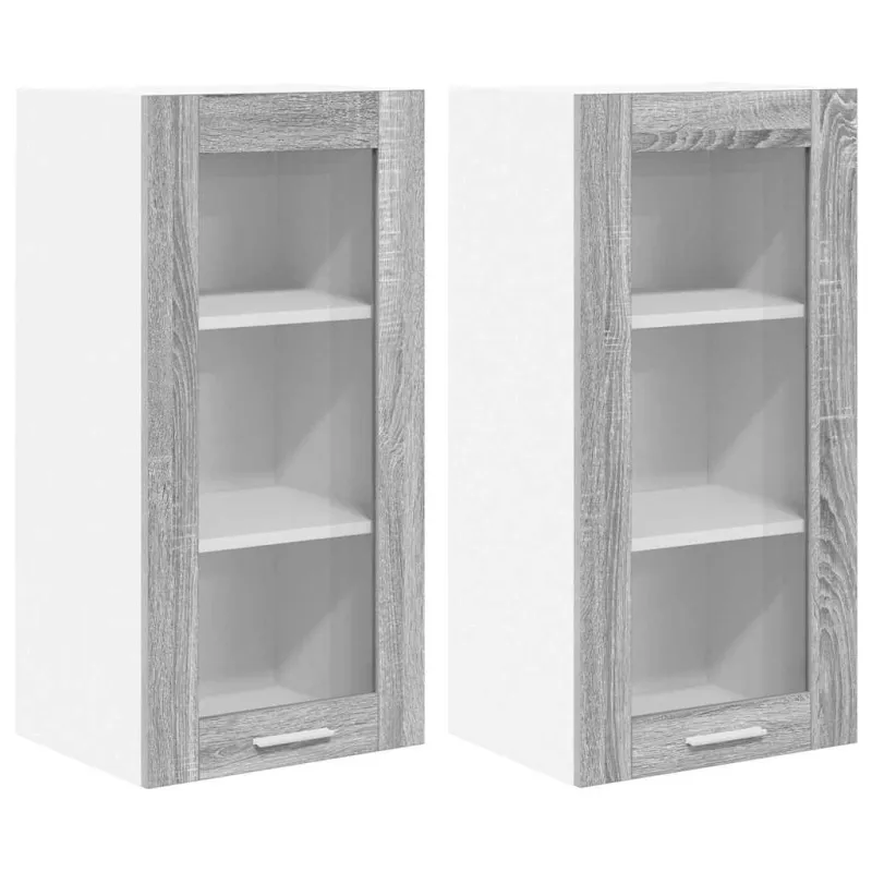 Pakabinama spintelė 2 pcs Pilkas Sonoma 40 x 31 x 80 cm