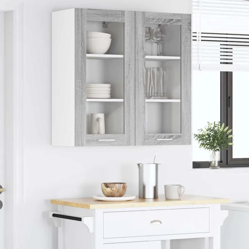 Pakabinama spintelė 2 pcs Pilkas Sonoma 40 x 31 x 80 cm
